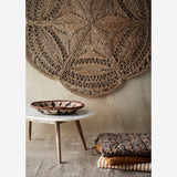 Printed cotton Seat Pad Off white, Dark Honey - Madam Stoltz