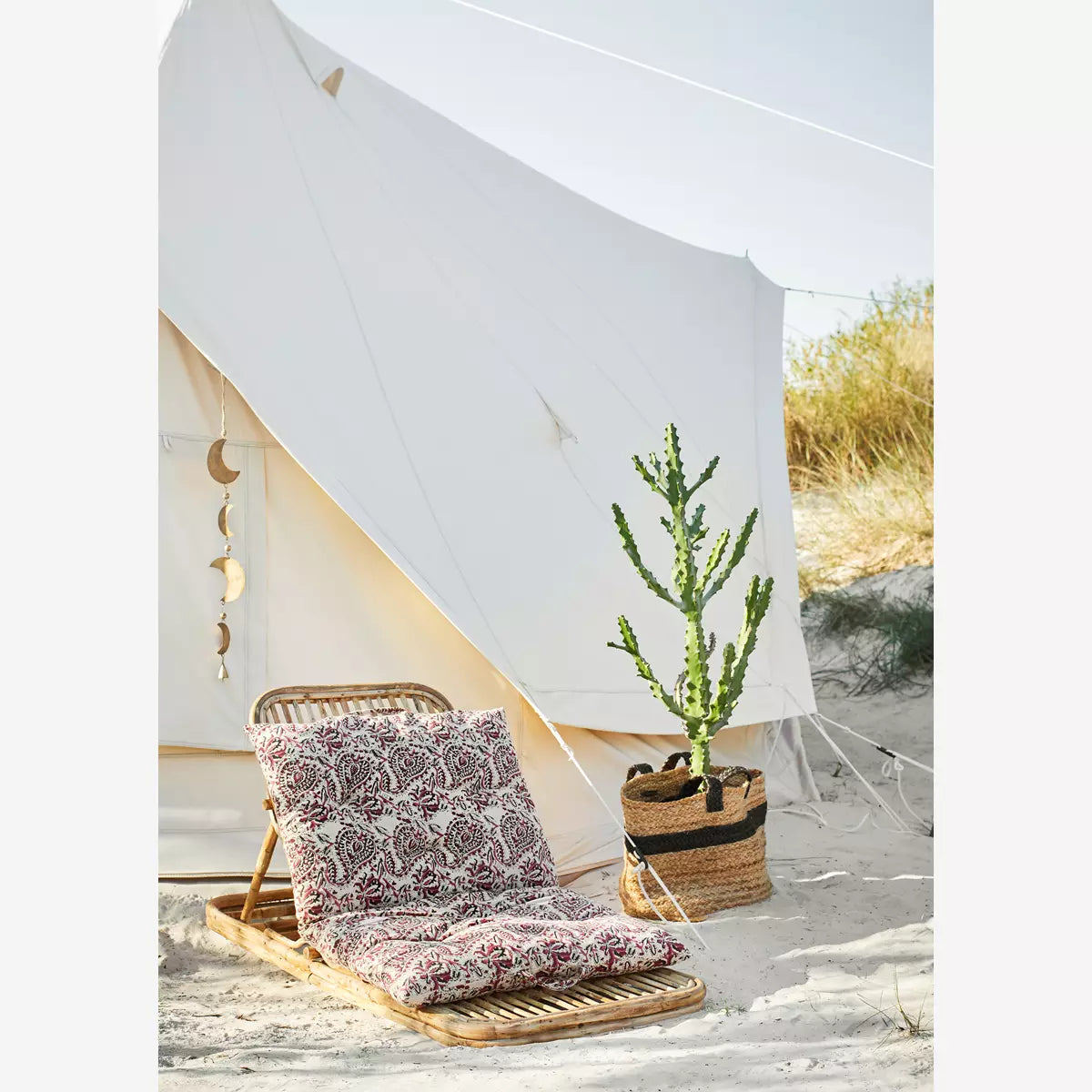 Printed Cotton Mattress Sand, Raspberry, Pink, Grey - Madam Stoltz
