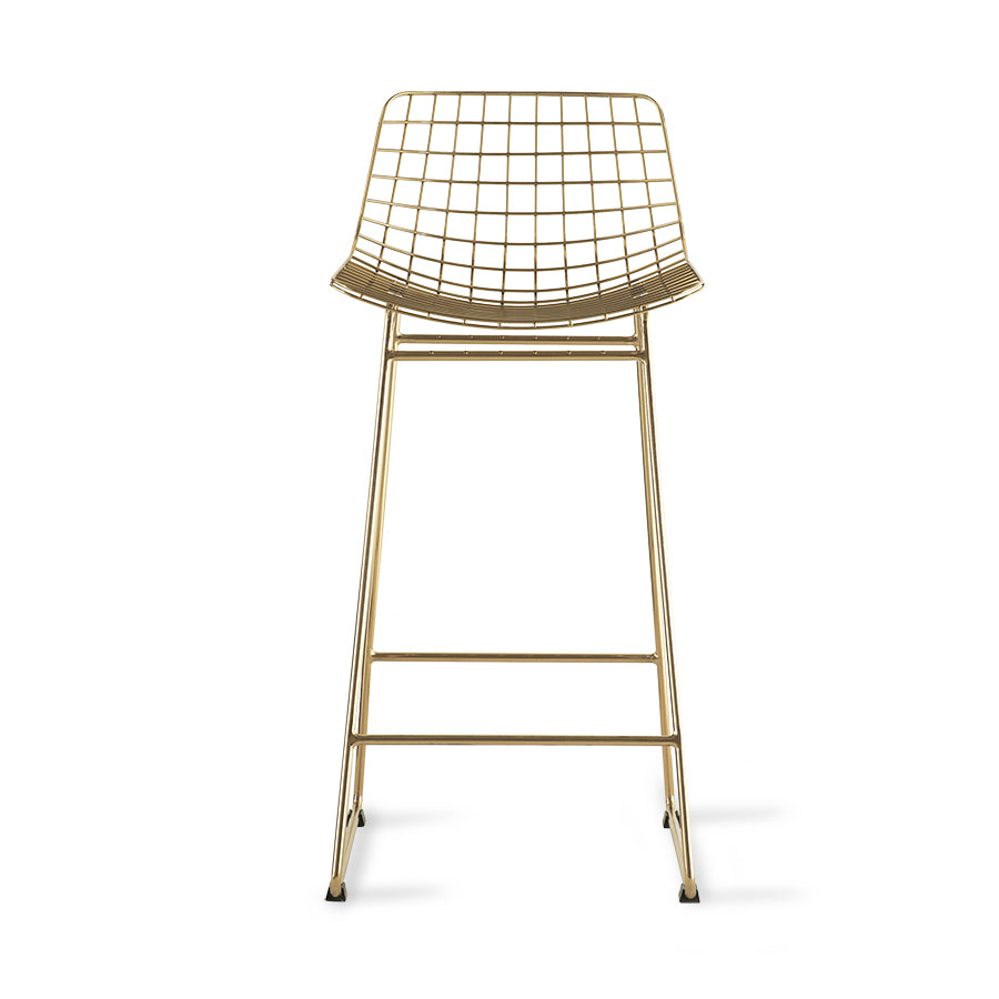 HKliving Wire Bar Stool Brass