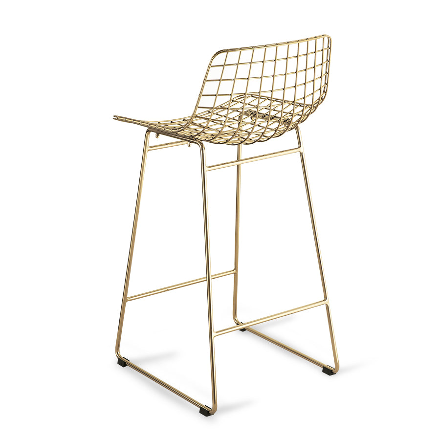 HKliving Wire Bar Stool Brass