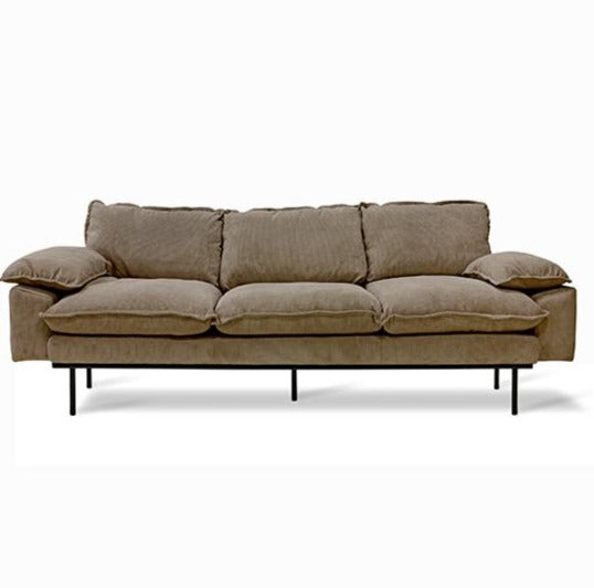 HKliving Retro Sofa 3-Seats Corduroy Rib Brown