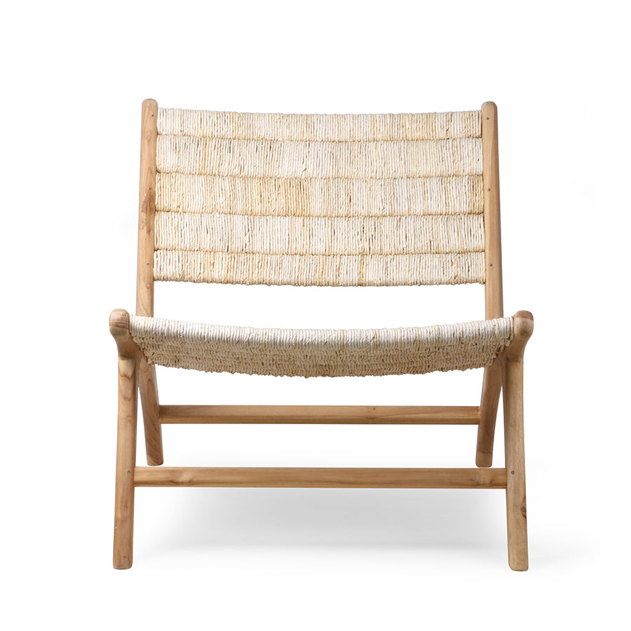 HKliving Abaca Lounge Chair Teak Wood