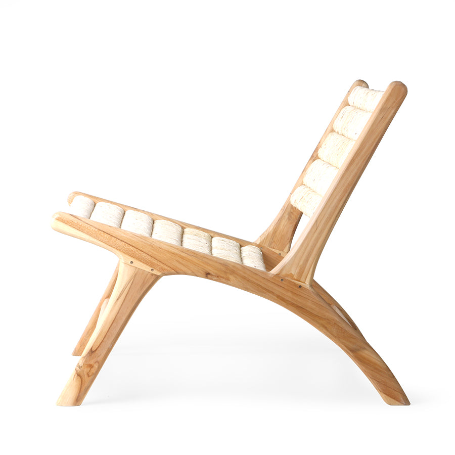 HKliving Abaca Lounge Chair Teak Wood