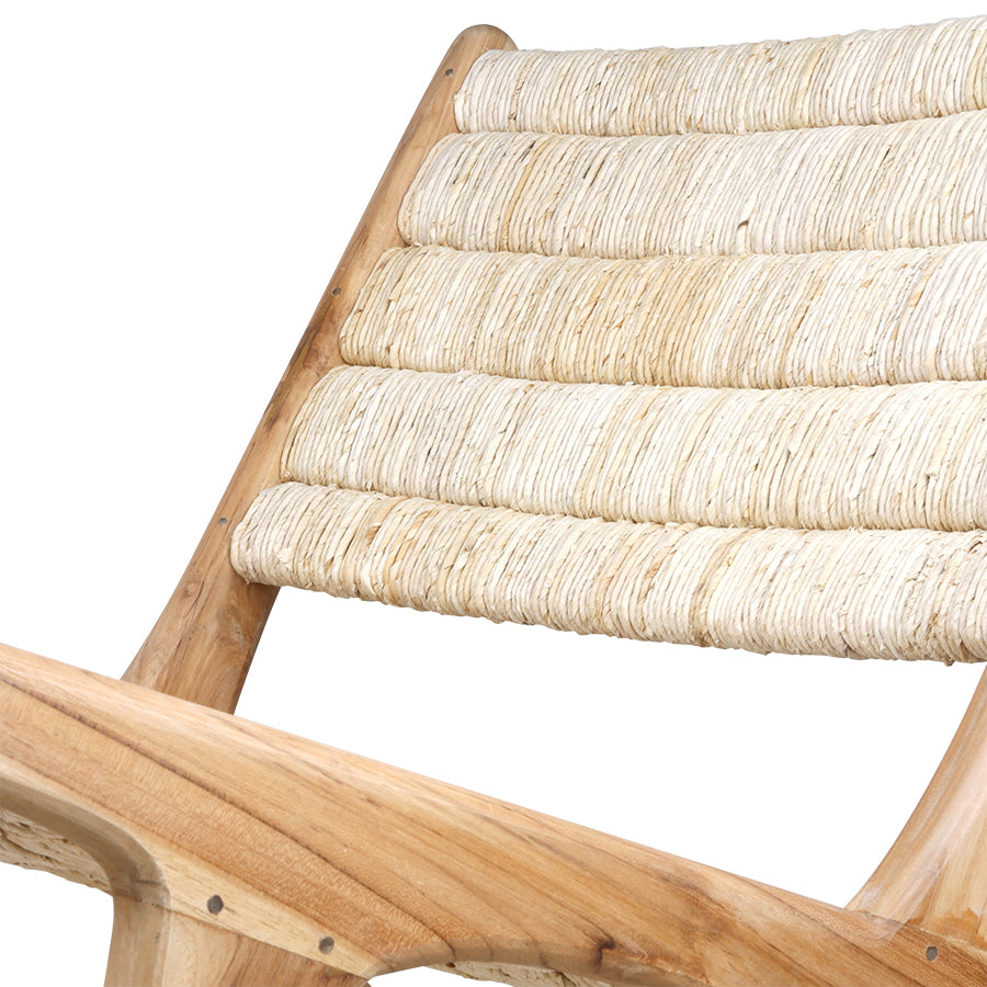 HKliving Abaca Lounge Chair Teak Wood