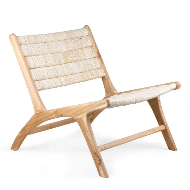 HKliving Abaca Lounge Chair Teak Wood