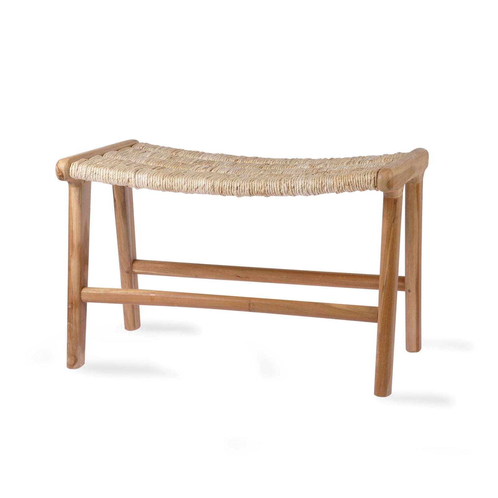 HKliving Abaca Ottoman Teak Wood