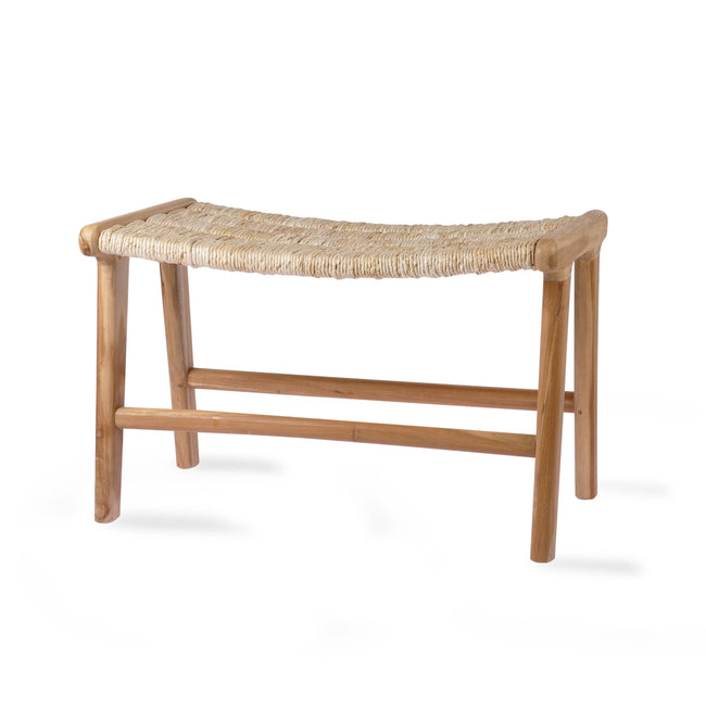 HKliving Abaca Ottoman Teak Wood