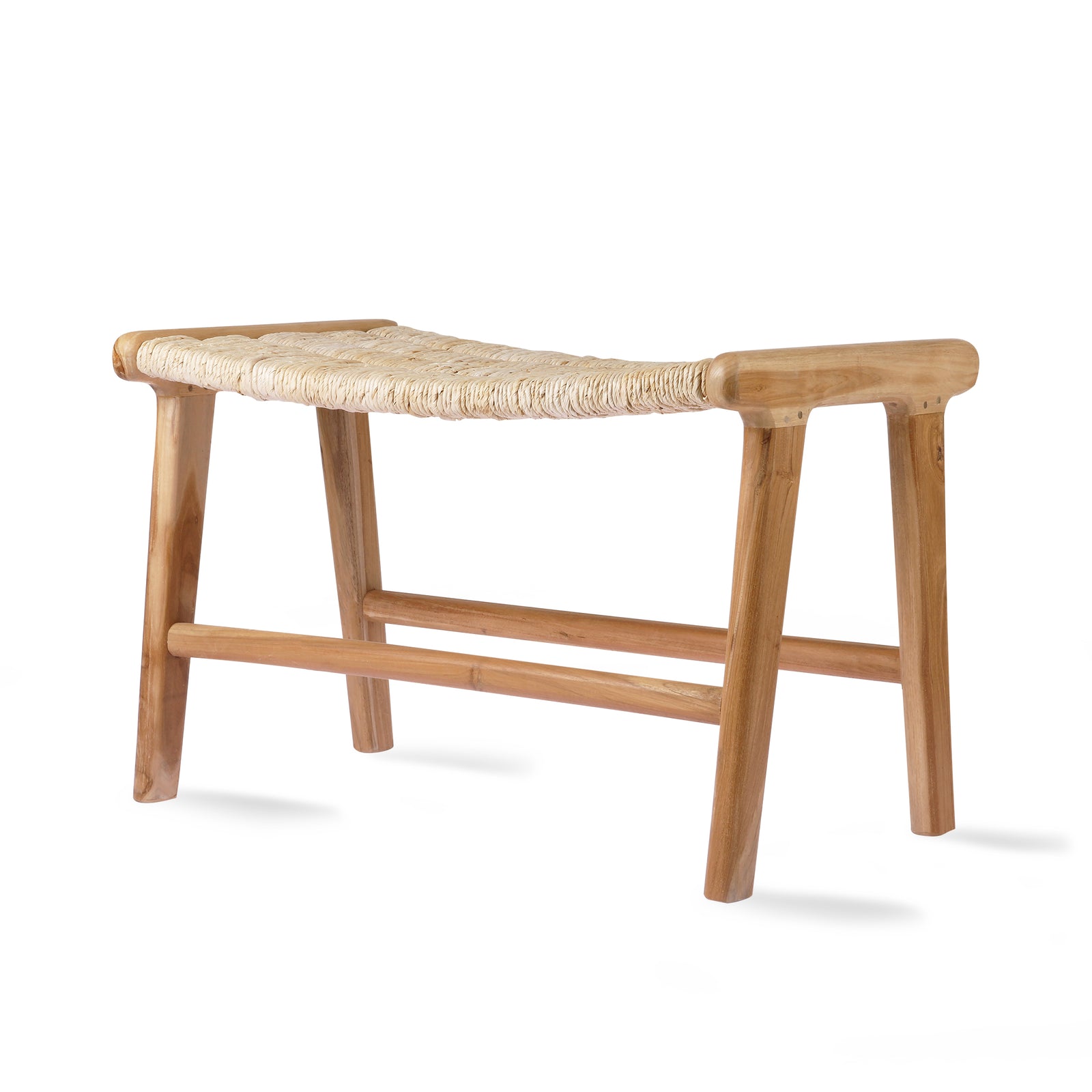 HKliving Abaca Ottoman Teak Wood