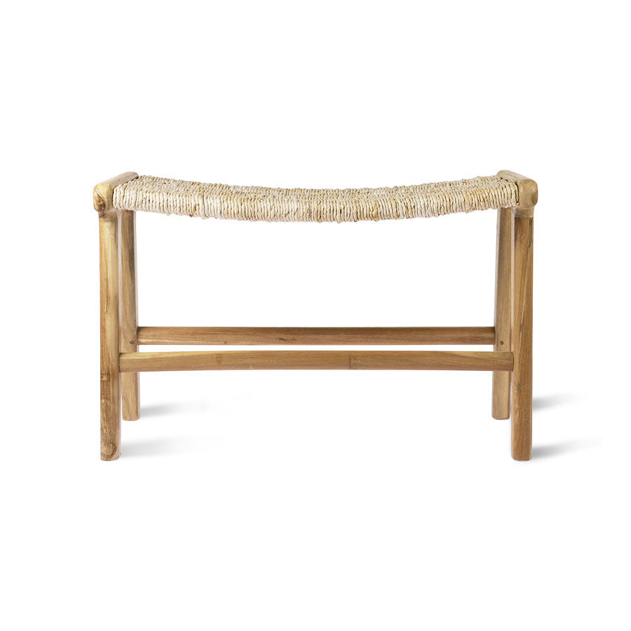 HKliving Abaca Ottoman Teak Wood