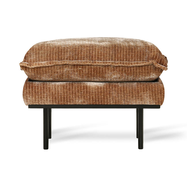 HKliving Retro Sofa Stool Velvet Corduroy Aged Gold