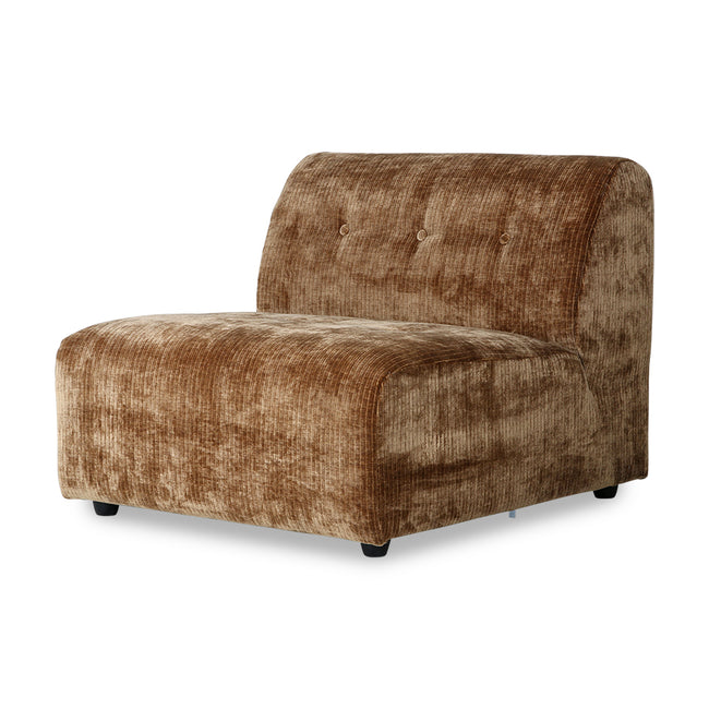 HKliving Vint Couch: Element Middle Corduroy Velvet Aged Gold