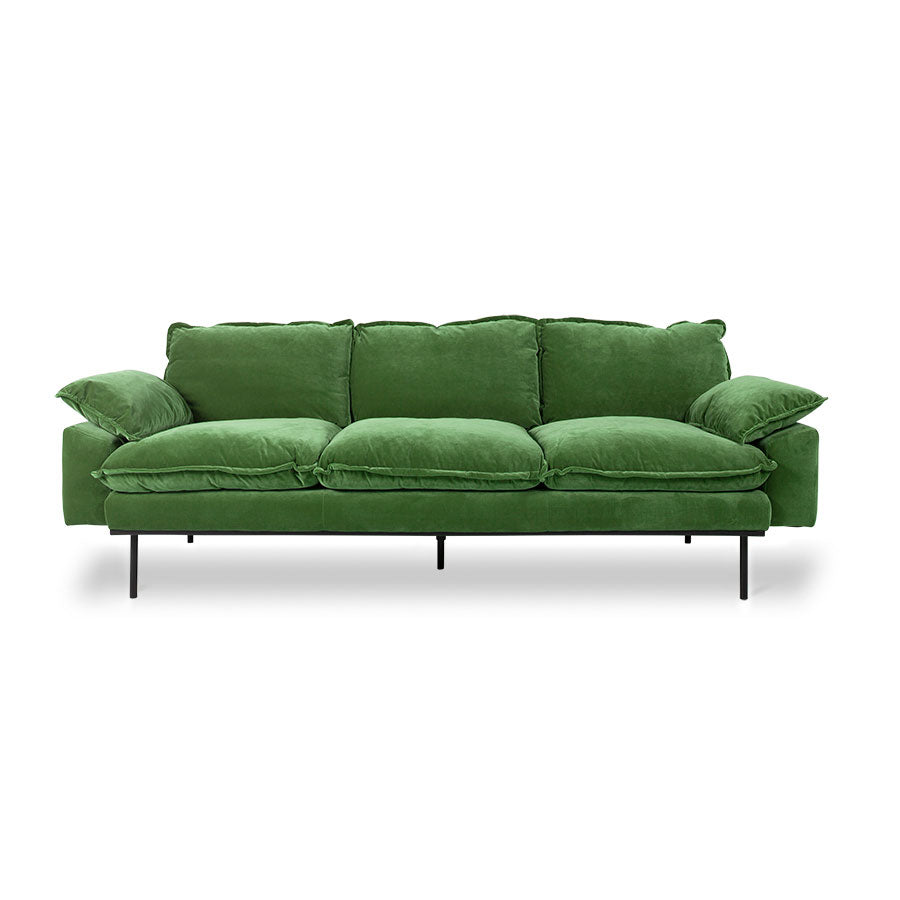 HKliving Retro Sofa 3 Seater Royal Velvet Green