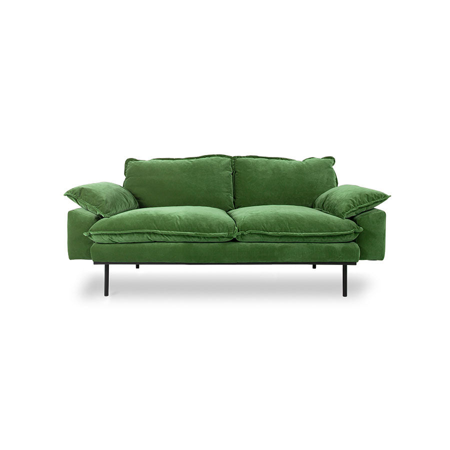 HKliving Retro Sofa 2 Seater Royal Velvet Green