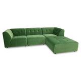 HKliving Vint Couch Element Right Royal Velvet Green