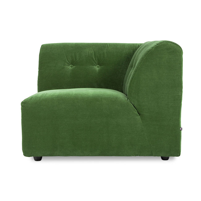 HKliving Vint Couch Element Right Royal Velvet Green