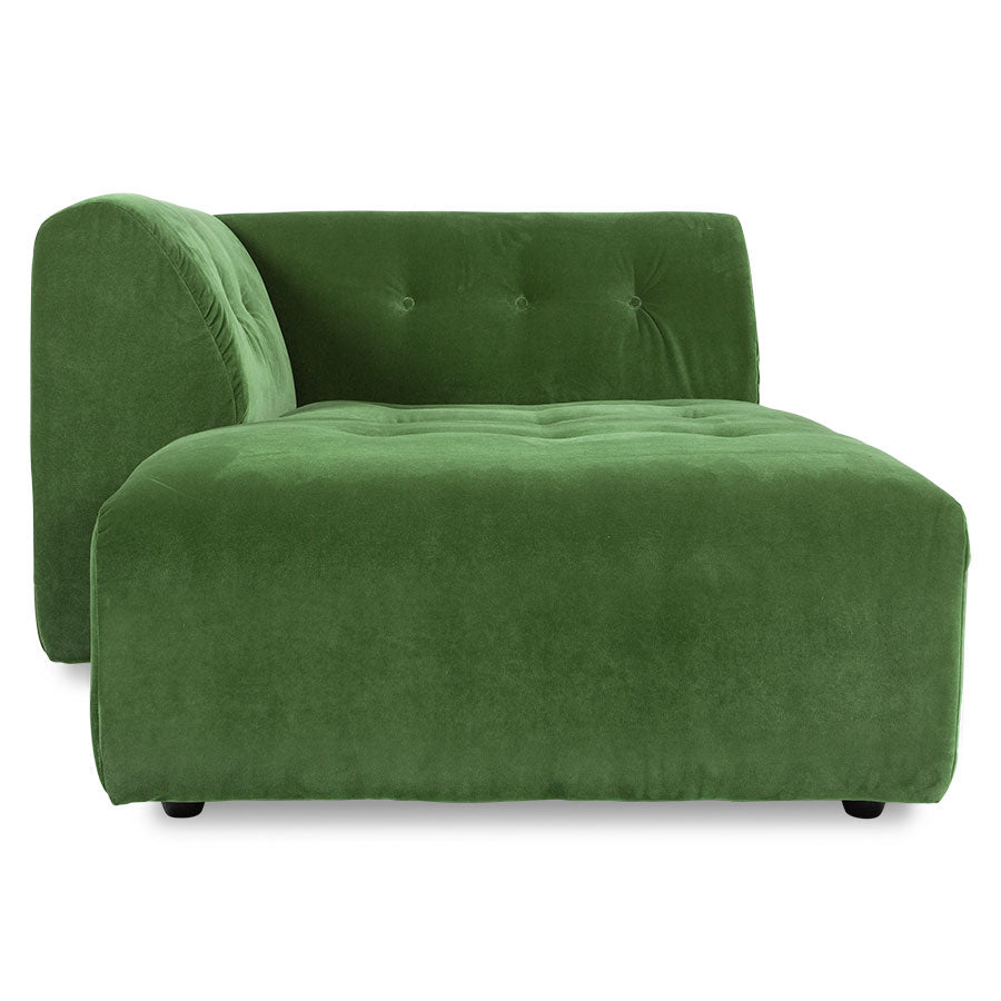 HKliving Vint Couch: Element Left Divan Royal Velvet Green
