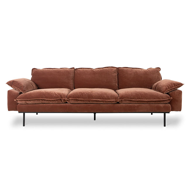 HKliving Retro Sofa 4 Seater Royal Velvet Magnolia