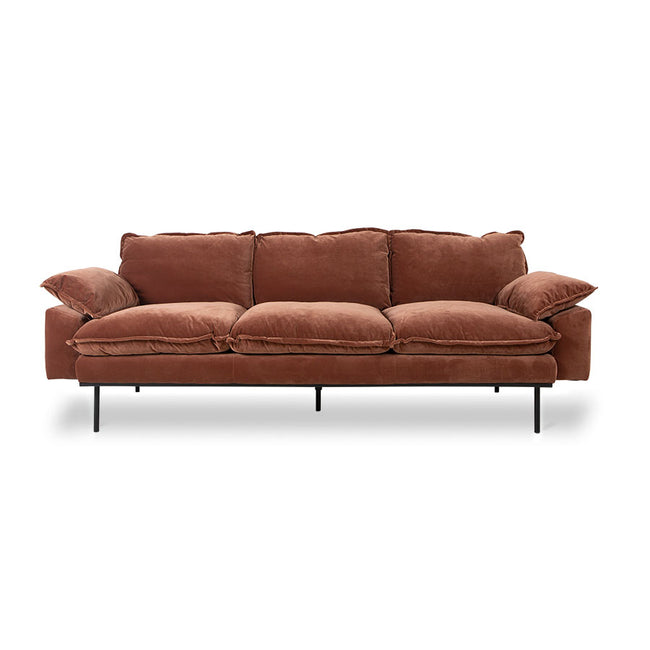 HKliving Retro Sofa 3 Seater Royal Velvet Magnolia