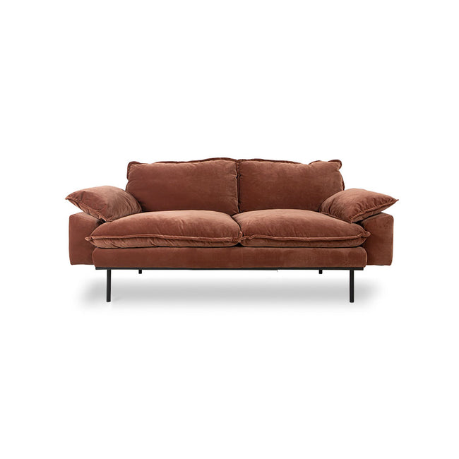 HKliving Retro Sofa 2 Seater Royal Velvet Magnolia