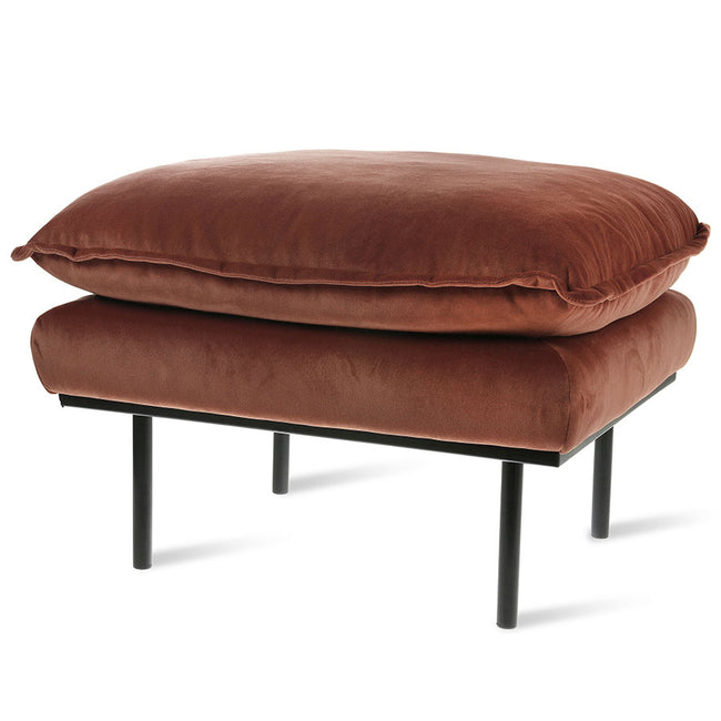 HKliving Retro Sofa Stool Royal Velvet Magnolia