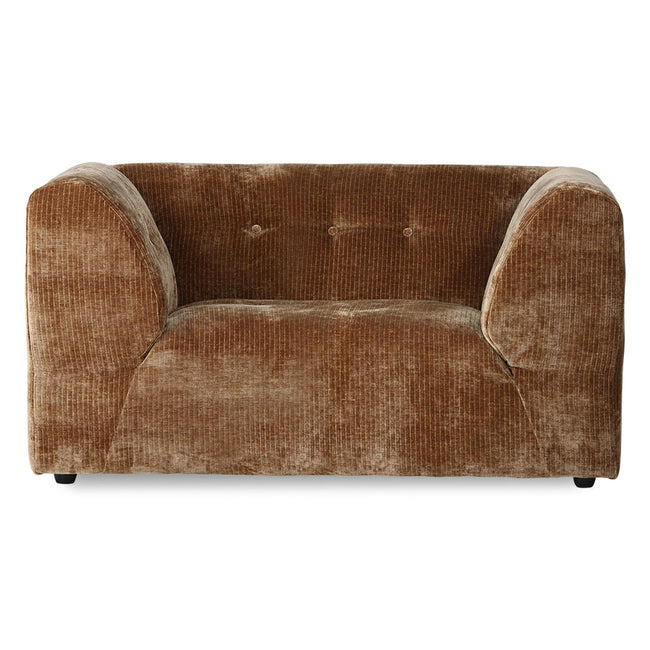 HKliving Vint Couch Element Loveseat Corduroy Velvet Aged Gold