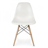 Iconic DSW Style Side Chair  White - Natural Legs