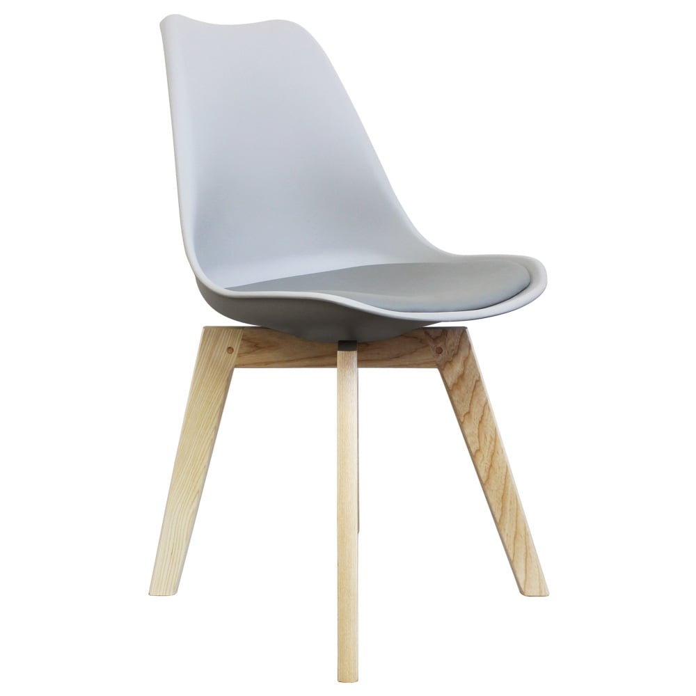 I-DSW Chair Natural Squared Legs Light Grey