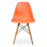 Iconic DSW Style Side Chair  Orange - Natural Legs