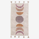 Tufted Cotton Runner With Tassels Lilac, Tan, Dusty Rose