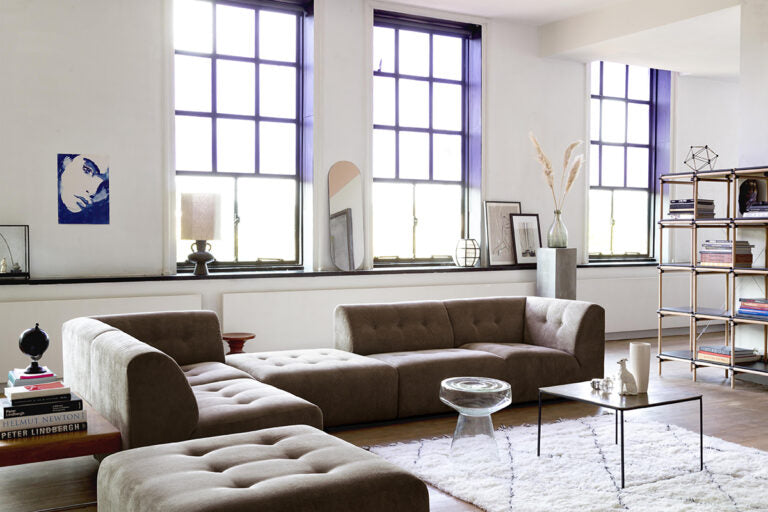 HKliving vint couch: element hocker, corduroy rib, brown