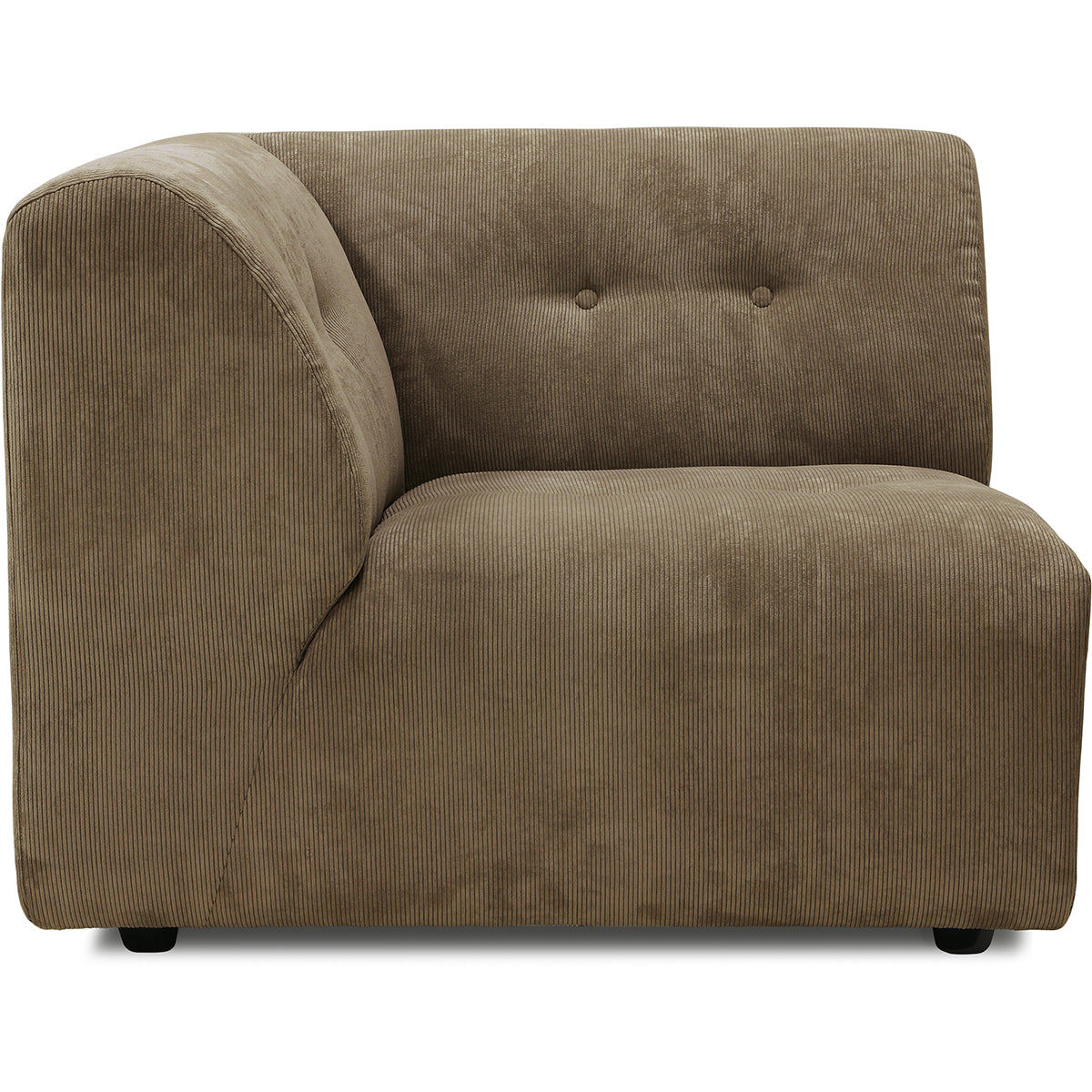 HKliving vint couch: element left, corduroy rib, brown