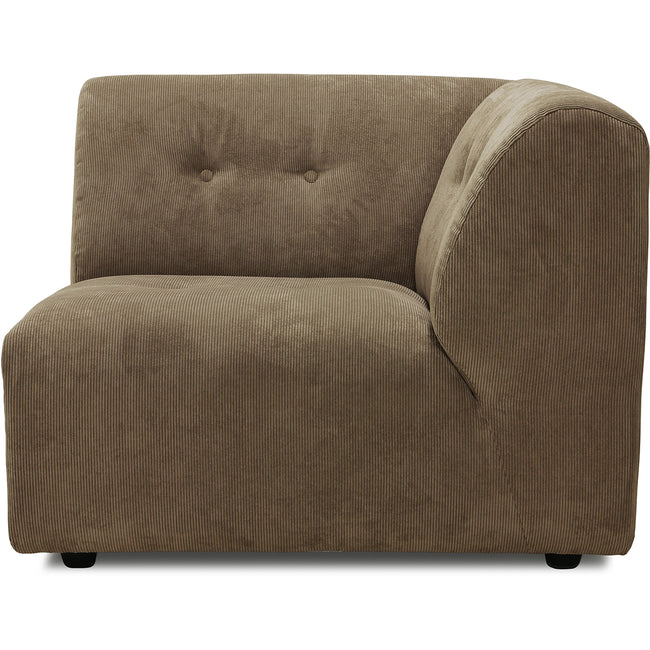 HKliving vint couch: element right, corduroy rib, brown