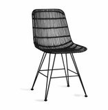 HKliving Rattan Dining Chair Black