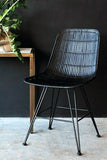 HKliving Rattan Dining Chair Black