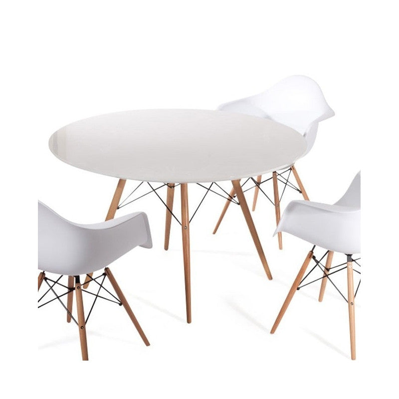 Iconic WDW Style White Dining Table 110 cm