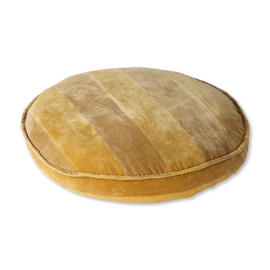 HKliving Velvet Seat Cushion Ochre/Gold (ø60)