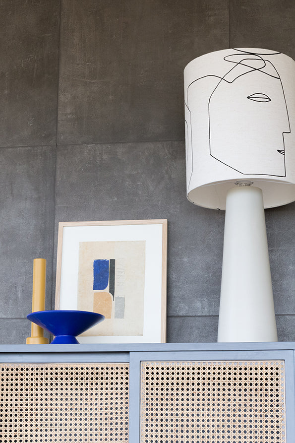 HKliving Printed Faces Lamp Shade L