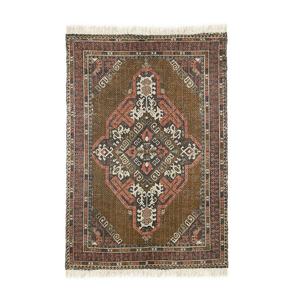 HKliving Printed Cotton,/Jute Rug Stonewashed 120x180