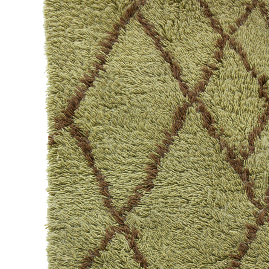 HKliving Olive Woolen Rug Brown Zigzag (180x280)