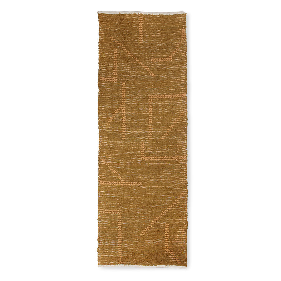 HKliving Hand Woven Cotton Runner Mustard/Honey (70x200)