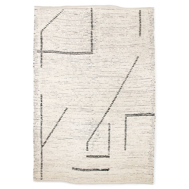 HKliving Hand Woven Cotton Rug Cream/Charcoal (200x300)