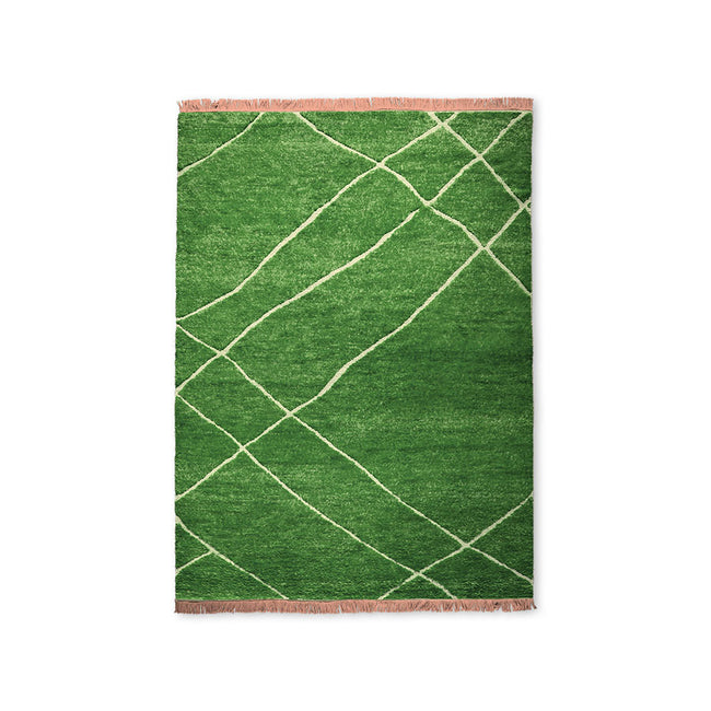 HKliving Hand Knotted Woolen Rug Green (180x280)