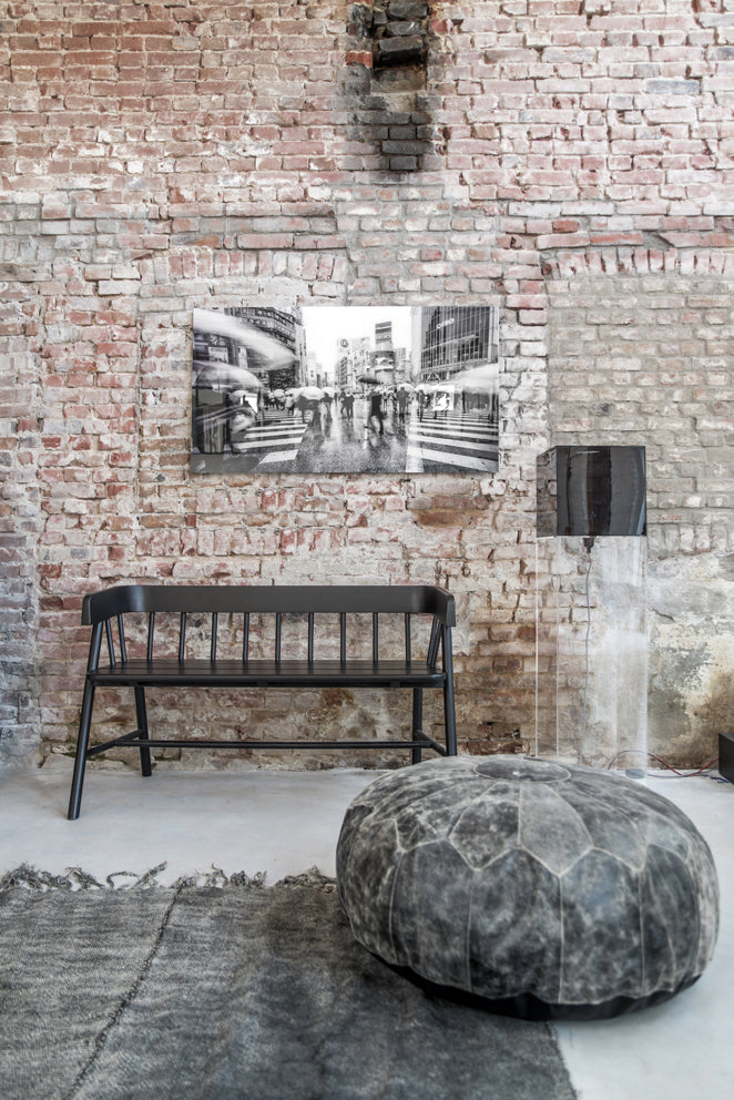 HKliving Teak Bench Black