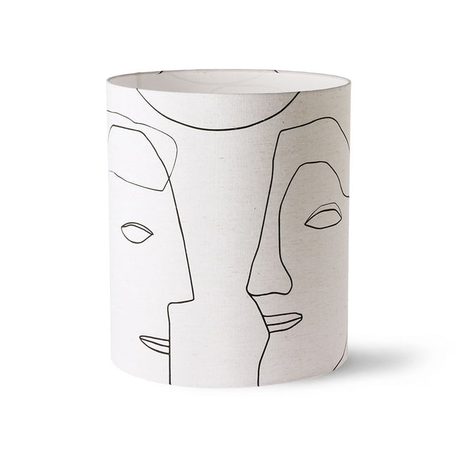 HKliving Printed Faces Lamp Shade L