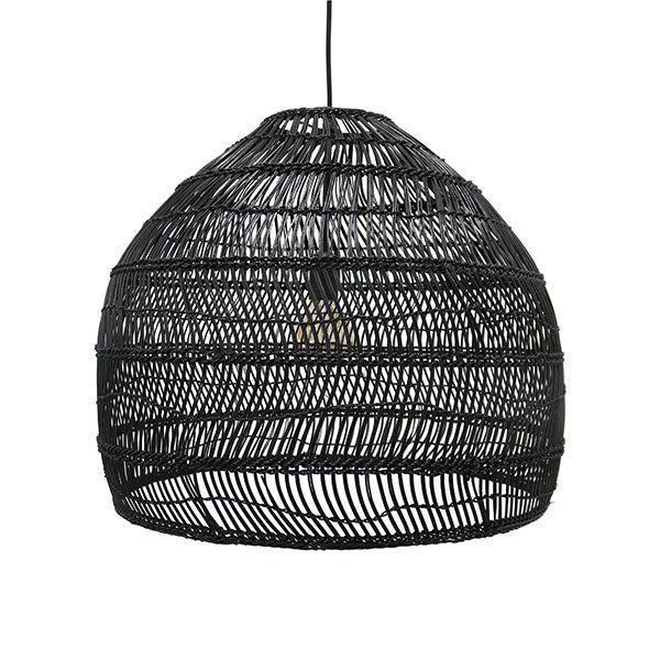 HKliving Wicker Hanging Lamp Ball Black M