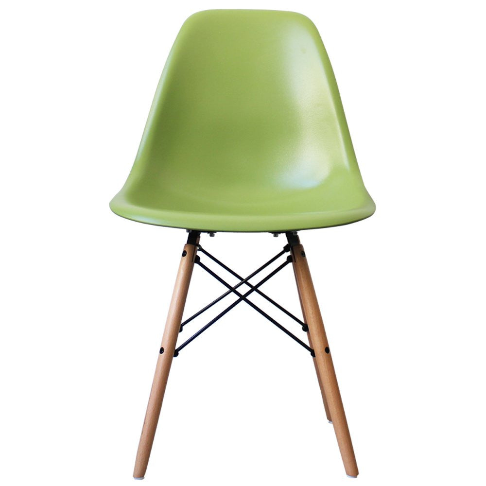 Iconic DSW Style Side Chair  Green - Natural Legs